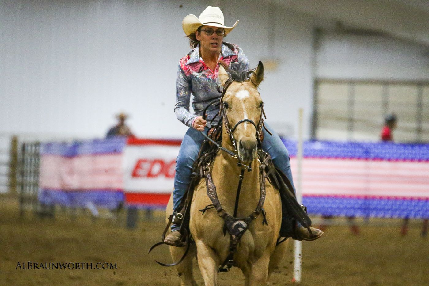 An Open rider running the poles